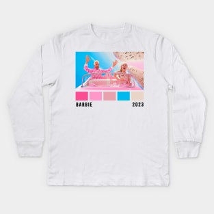 Barbie Movie 2023 Color Palette Kids Long Sleeve T-Shirt